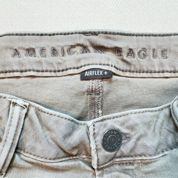 American Eagle Men Airflex+ Slim Jeans Size 33x32 Gray Distressed Casual Classic - Picture 2 of 10